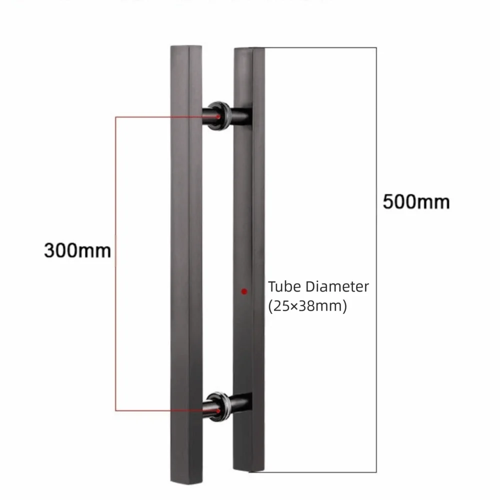 عالية الجودة باب يسحب الفولاذ المقاوم للصدأ مقبض باب زجاجي سميكة ماتي مقبض الباب أنبوب مربع دفع مقبض سحب باب خشبي