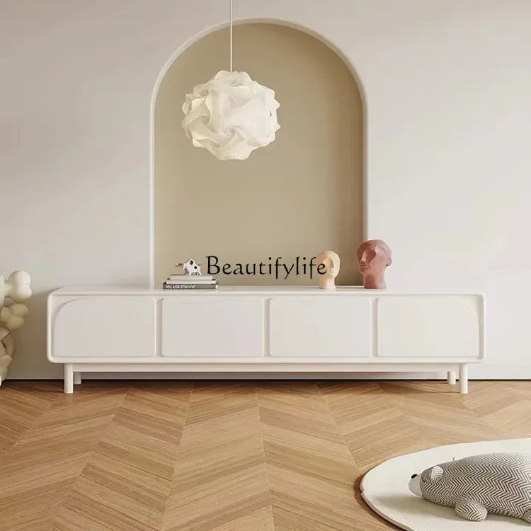 

88.Cream wind TV cabinet French light luxury living room modern simple small apartment TV cabinet