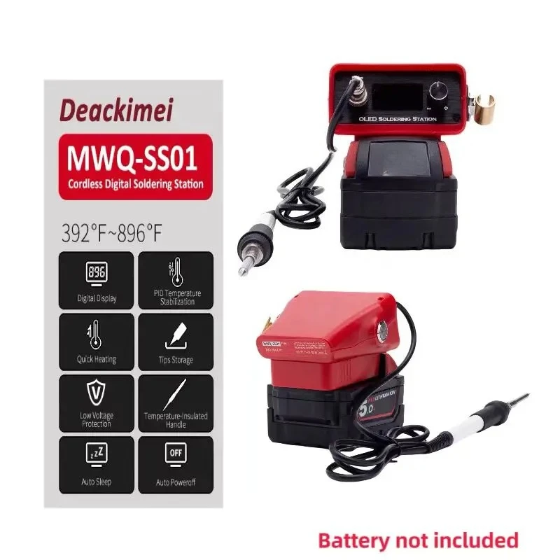 

For Milwaukee T12 Cordless Soldering Iron Station Kit Welding Station18V Lithium Battery Power Supply (Battery Not Included)