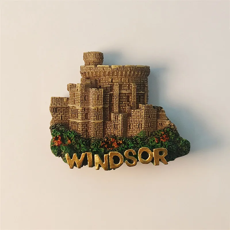 England Windsor Castle Tourist Souvenir Three-dimensional Painted Building Refrigerator Magnet Resin Material