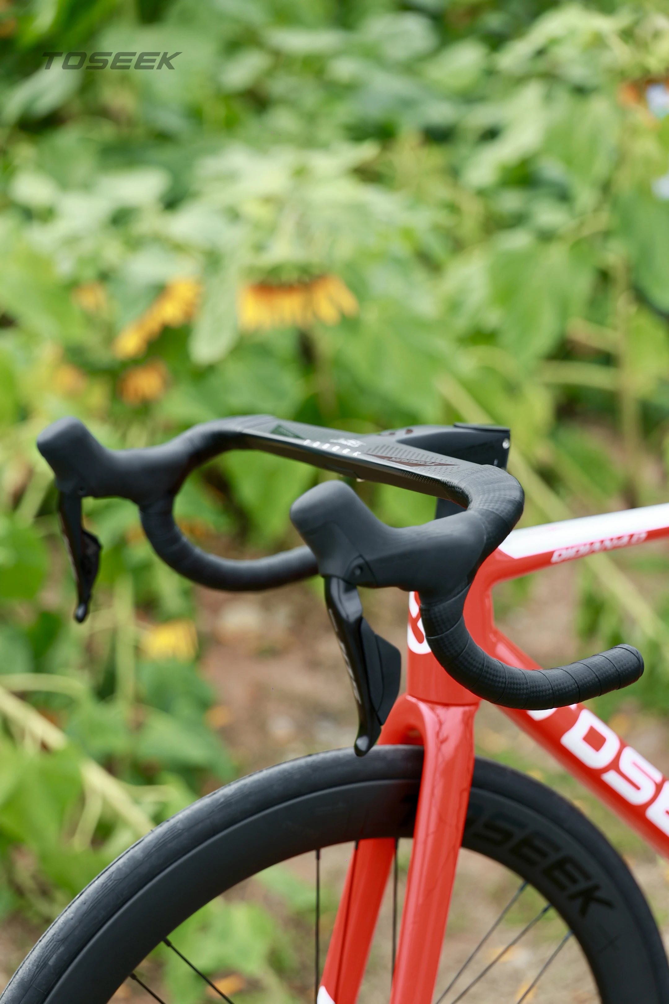 TOSEEK Fahrradlenker Drop Bar T800 Rennrad-Carbonlenker Integrierter Rennradlenker Gebogener Lenker Interne Kabelführung Fahrradteil – Detail 27