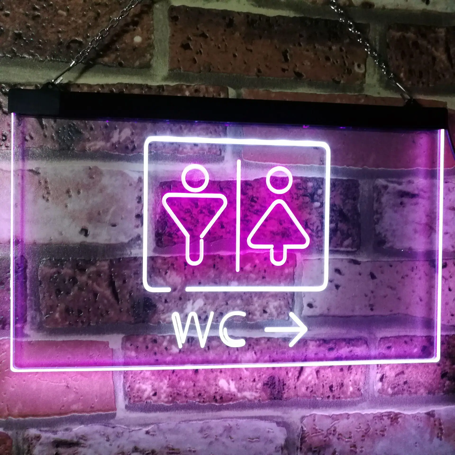 W.C. Toilet Restroom Dual Color Led Neon Sign st6-i3033