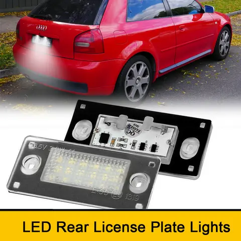2x Canbus Led Rear License Number Plate Lights For Audi A3 S3 8L LCI Facelifted 2000-2003 A4 S4 B5 LCI Facelifted 1999-2001