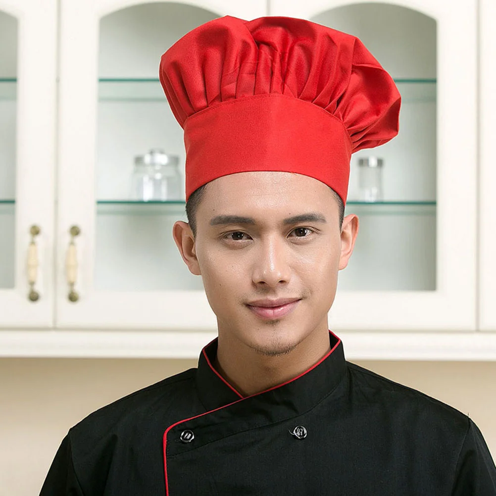 Mushroom Style Kitchen Restaurant Hat Chef Cook (Black) Mushroon Chef Hat Czapka restauracyjna Cook hat