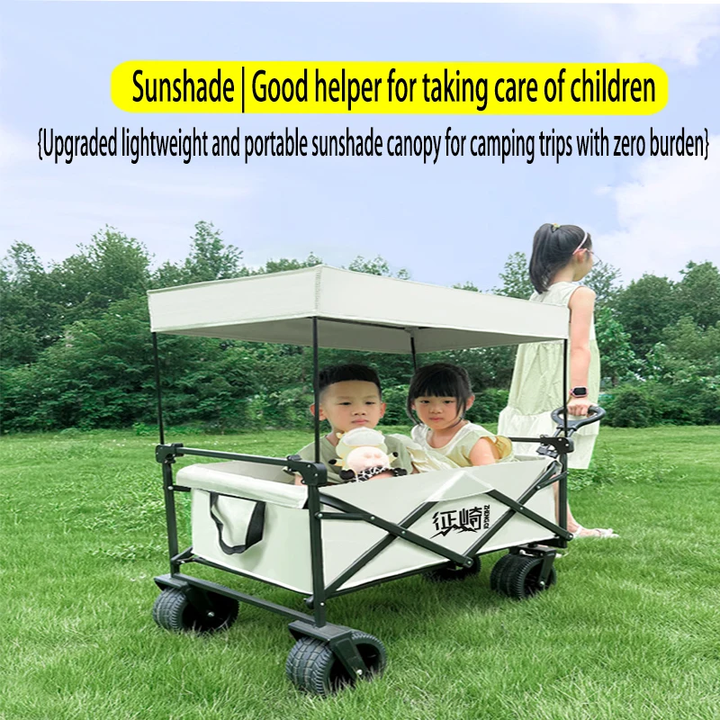 Outdoor Foldable Campsite Car Camping Car Mini Trailer Picnic Car Portable Outing Camping Hand Pull Cart