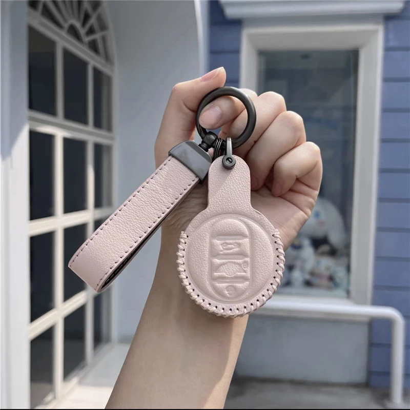 Leather Car Key Shell Fob Cover Shell Keychain For BMW MINI COOPER S ONE JCW F54 F55 F56 F57 F60 CLUBMAN COUNTRYMAN Car Key Bag view 4