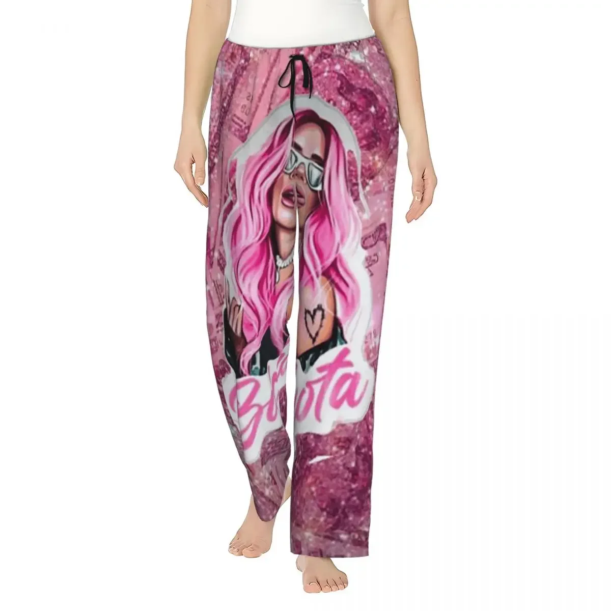 

Custom Karol G Happy Valentines Day Women Pajama Pants Lounge Sleep Sleepwear Bottoms with Pockets