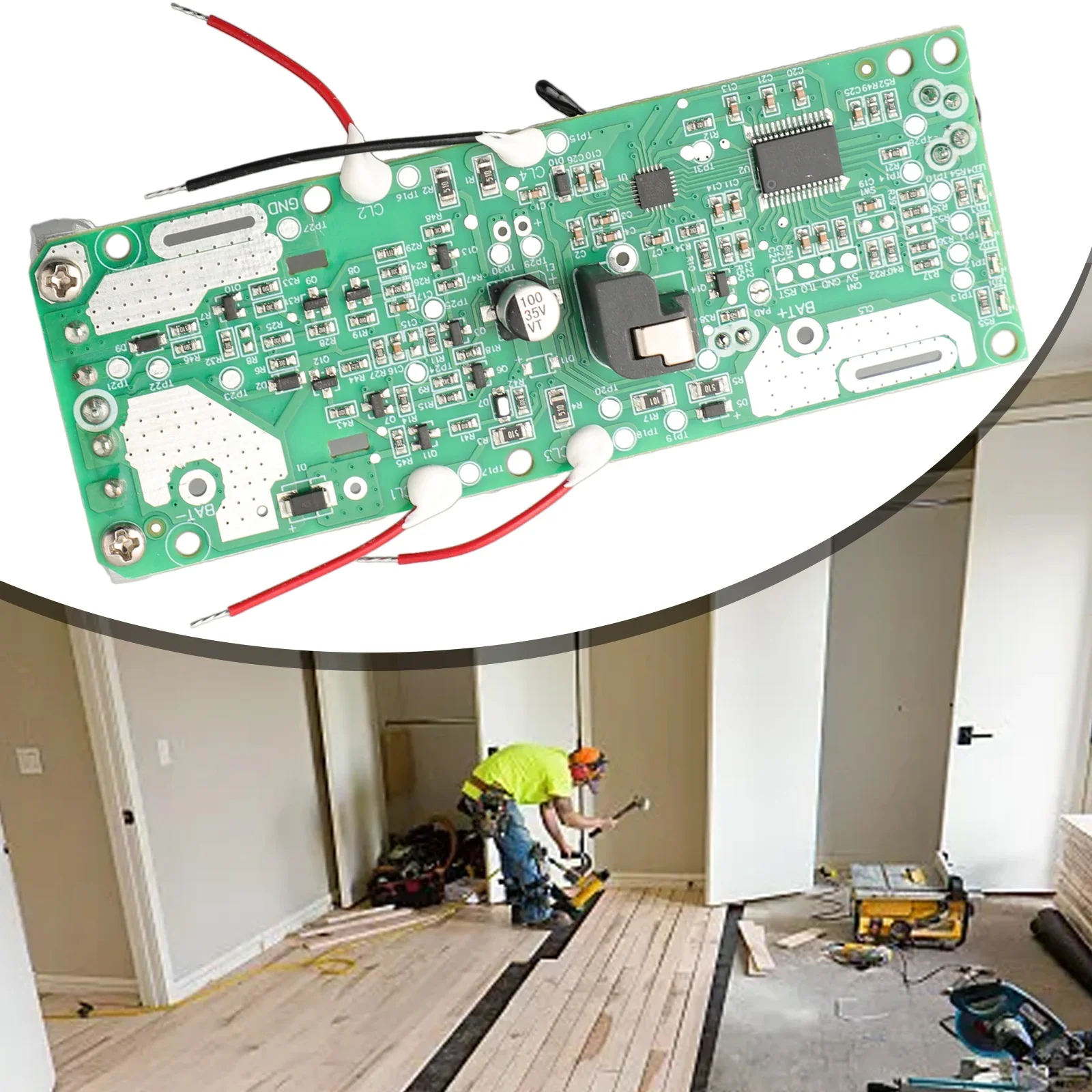 Imagem -04 - Acessórios da Placa de Proteção da Placa de Chip Peças Substituição Verde 11x4x2.3cm Proteção para Bateria de Ferramentas P108