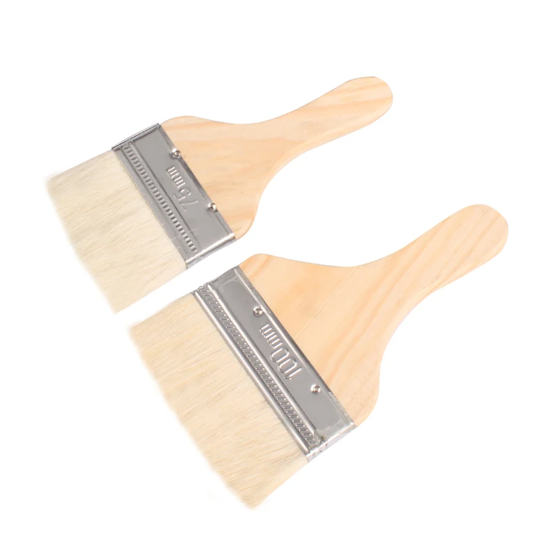 Pinceau en laine avec manche en bois, brosse à cheveux longs, brosse douce, jeu de poussière, accents de peinture au latex, 3/4 po