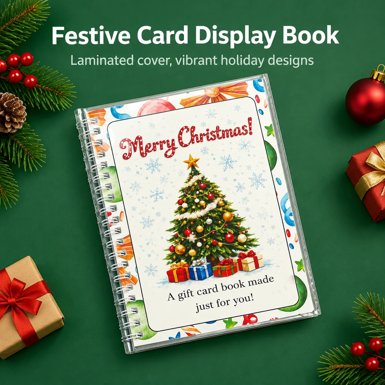 Storage & Organization - Festliches Weihnachtsgeschenk-Buch, kreatives Aufbewahrungsalbum, Weihnachtsstrumpffüller für