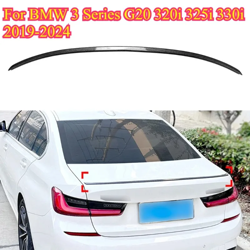 

Carbon Fiber for BMW 3 Series G20 320i 325i 330i 2019 2020 2021 2022 2023 2024 Car Rear Trunk Lid Spoiler Wing Splitter Lip ABS