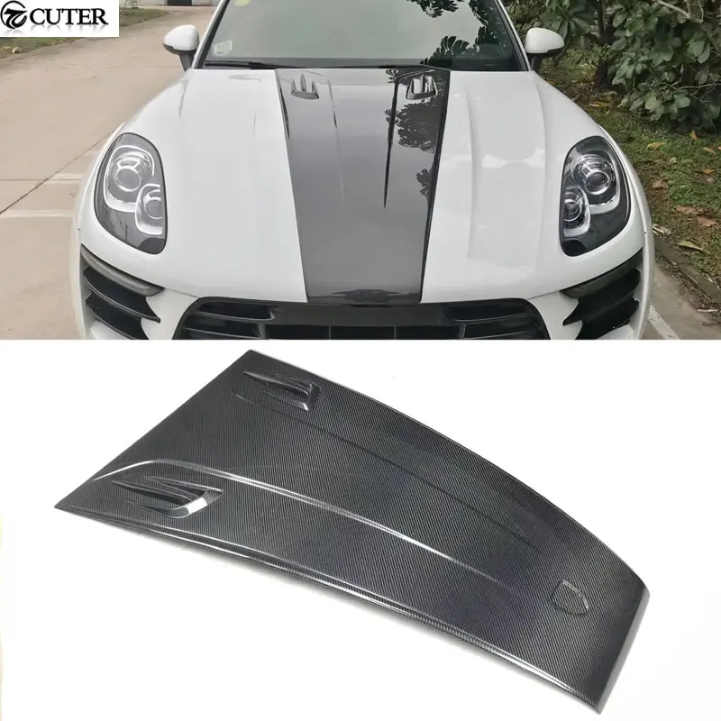 

Dry Carbon Fiber Front Engine Hood Cover Bonnet for Porsche Macan Car Body Kit