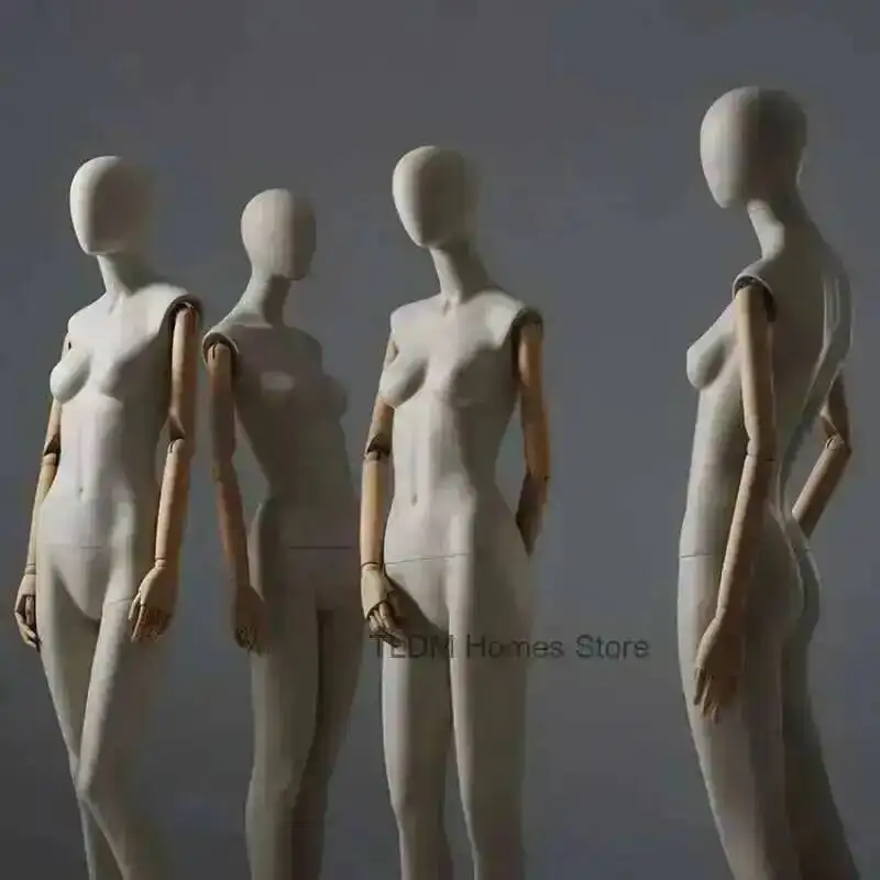 

Store Clothing Fabric Female Body Cover Mannequin Model High-end Window Display Stands with Clavicle Full Body Mannequins T