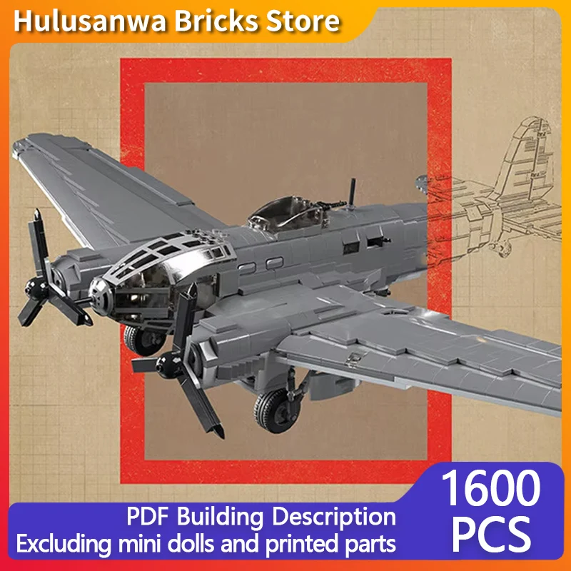 

111H-16 Military Bomber Model MOC Building Bricks War Equipment Modular Technology Gifts Holiday Assemble Children Toys Suit
