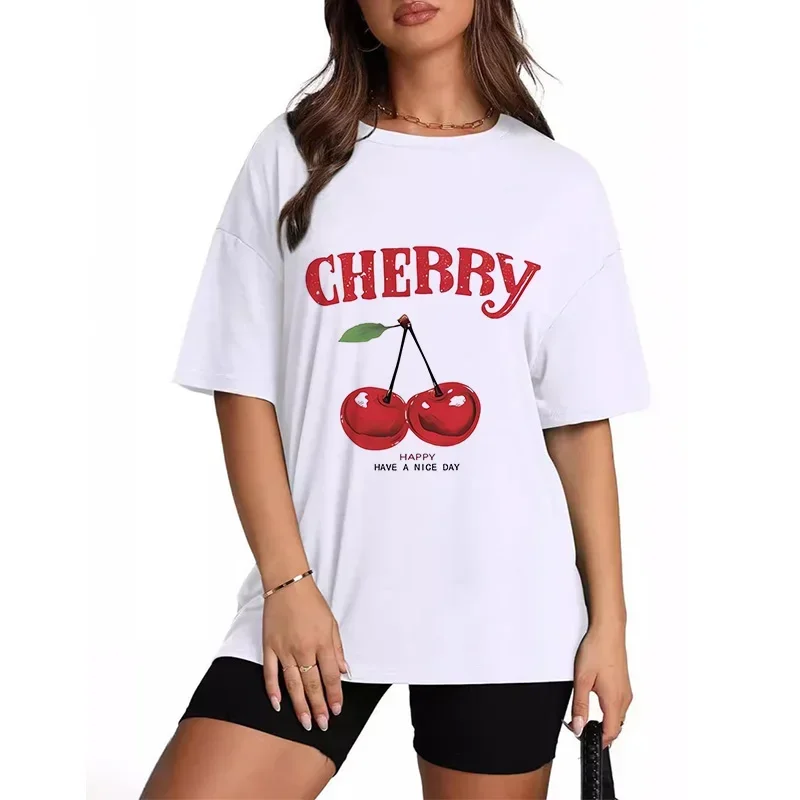 Cheery Funny Casual T-Shirts Mange Gothic Tee Shirt Harajuku 90s Tshirt Women Summer Tops Hip Hop Streetwear Clothes Femme