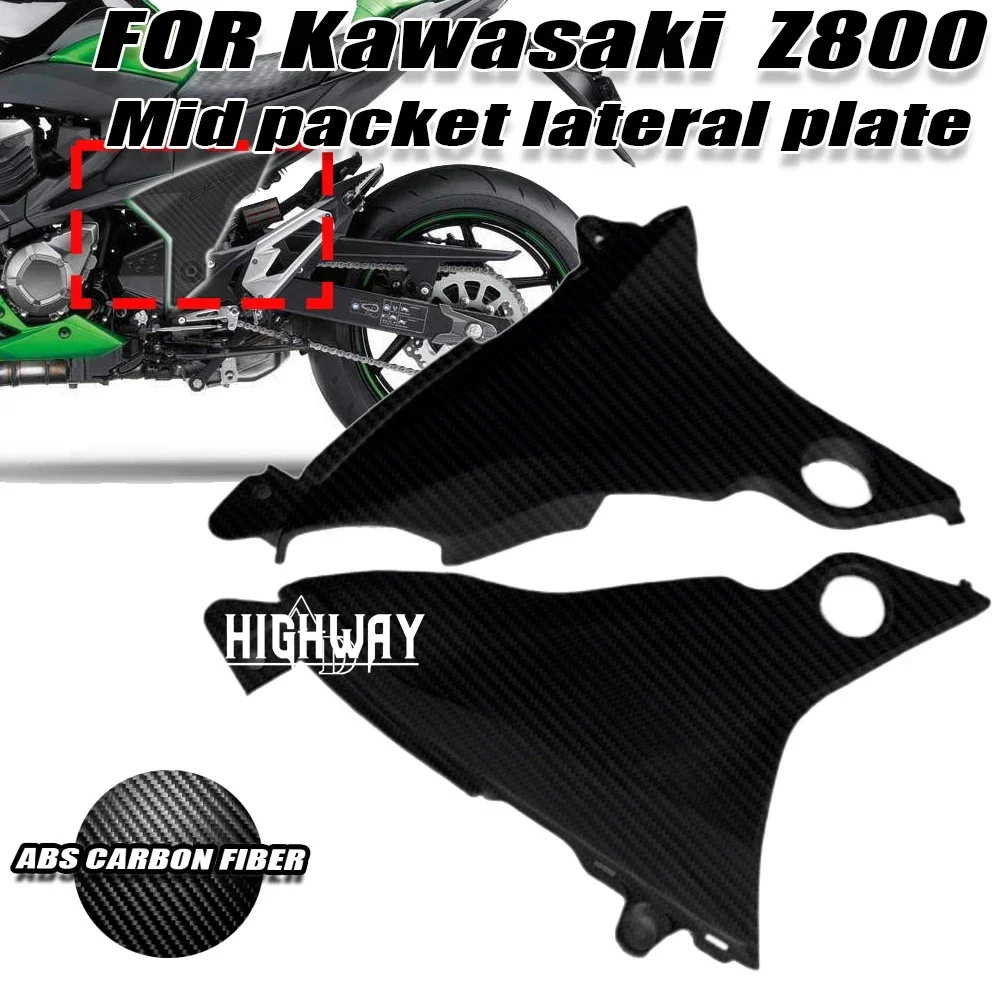 Mid Bottom Oil Belly Pan Cover Fairing Cowl For Kawasaki Z800 Z 800 2013 -2018 Carbon Fiber Color  Pot Belly Exhaust Side Guard