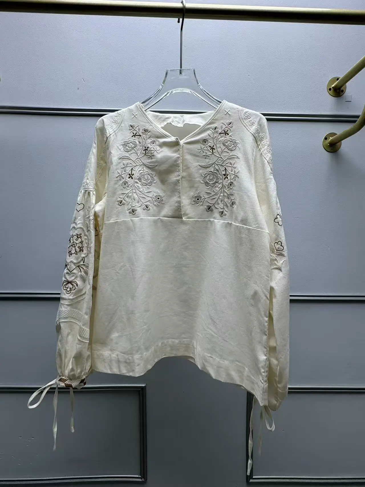 

Осень-зима, новинка, свободная женская хлопково-льняная смесь irt, фонарь с цветочной вышивкой, све Fre и уникальный дизайн