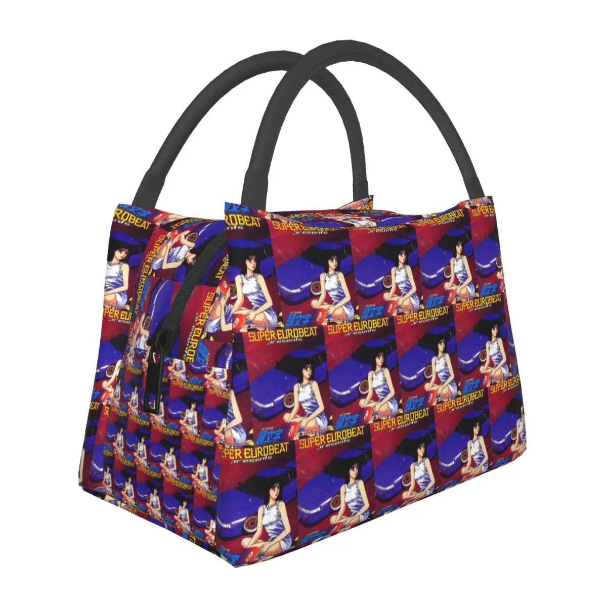 Initial D Mako Super Eurobeat Anim Insulated Lunch Bag for School Bento Storage Food Boxes Portable Thermal Lunch Box Tote