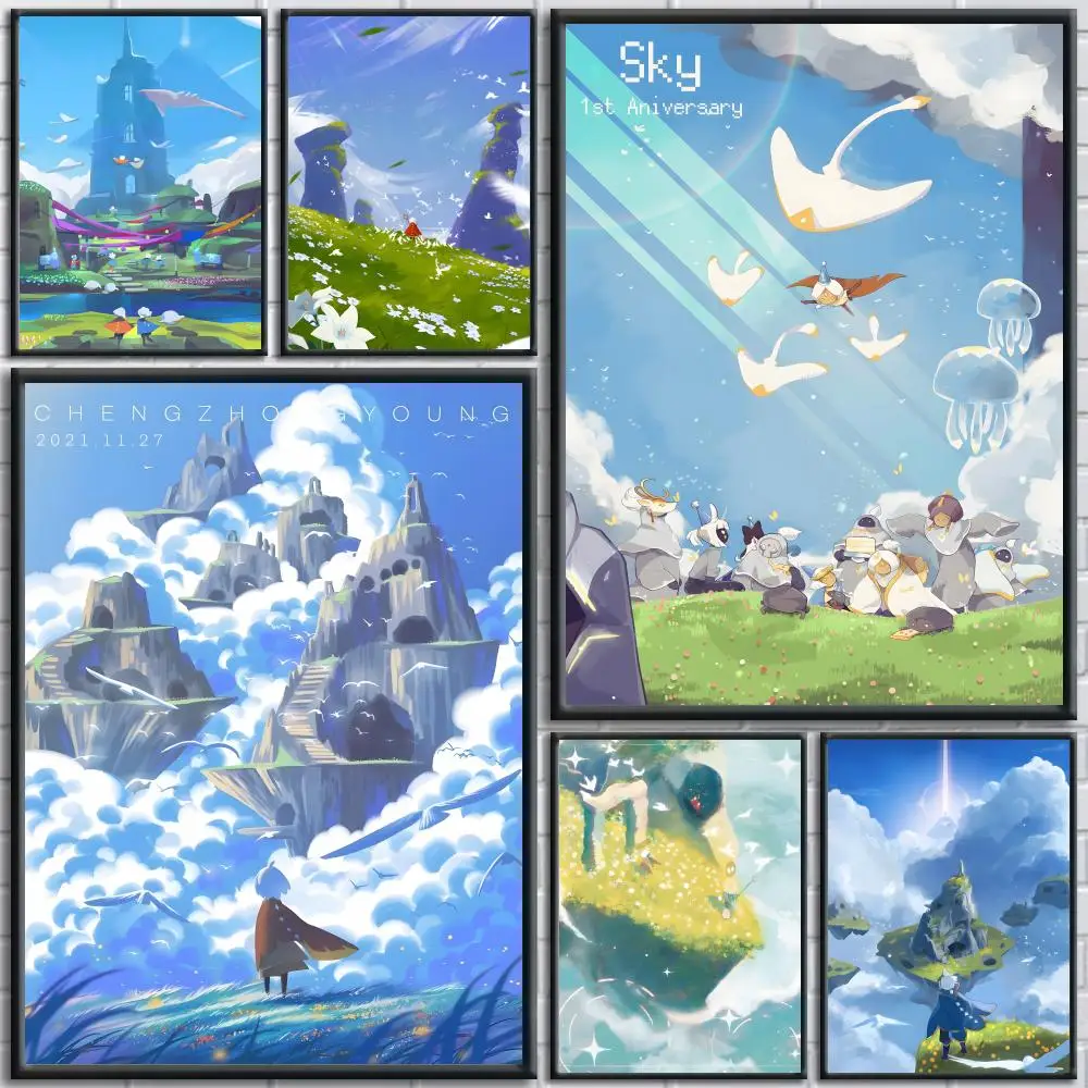 Game S-Sky Children Of The Light Poster Trendy And Easy-to-Apply Wall Art Stickers For Home Decor And Dorm Room Walls