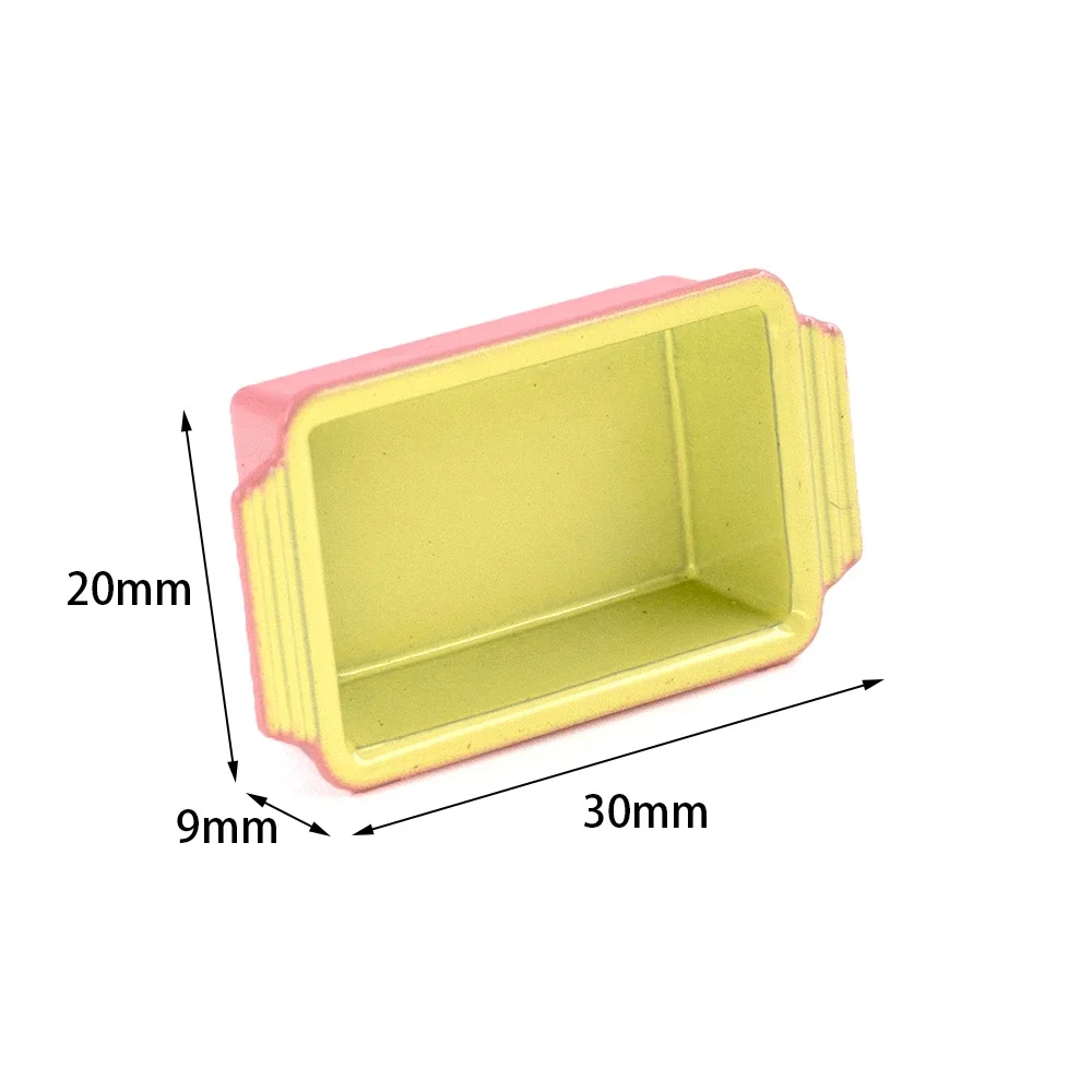 1Pcs 1/12 Dollhouse Miniature Accessories Mini Metal Lunch Box Simulation Food Box Model for Doll House Decoration ob11
