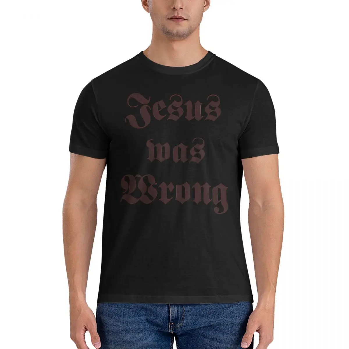 Men Logo T Shirt J-Jesus 100% Cotton Tops Casual Short Sleeve Crewneck Tee Shirt Classic T-Shirt