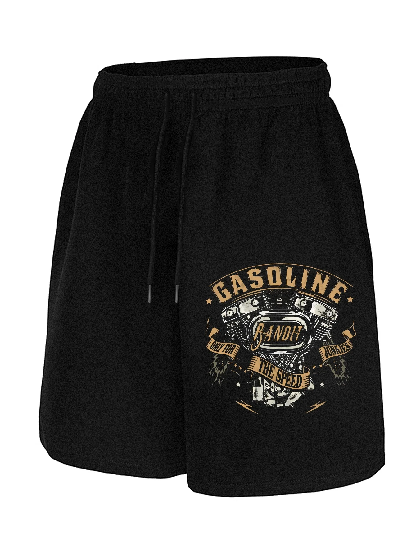 

Skull Mohawk Haircut Printed Shorts, Casual Shorts with Pocket and Drawstring, Summer, Outdoor Fitness Shorts, Men's Shorts