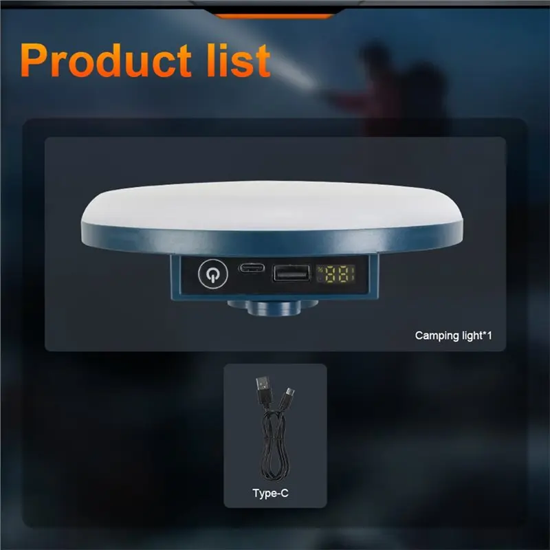 B23B Fishing Work Repair Camping Light Rechargeable Outdoor Tent Lights Magnetic Suction Powerful Flashlight Lantern