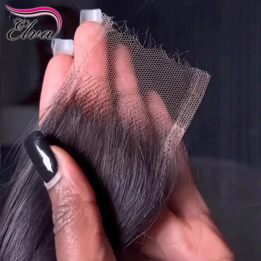 Bye Bye Knots 2x6 HD الدانتيل إغلاق غير مرئية السويسري HD الدانتيل تذوب جلود قبل قطعها Vitname الشعر الخام HD إغلاق أمامي فقط