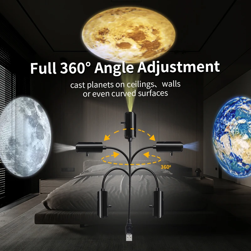 Cosmic Starry Sky New Starry Sky Projector Projection Lamp Romantic LED Moon USB Projection Lamp Creative Art Pattern