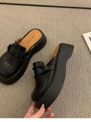 Low House Slippers Platform Summer Women's Shoes Cover Toe Luxury Slides Pantofle Flat Soft Designer 2022 Hoof Heels Rubber Rome