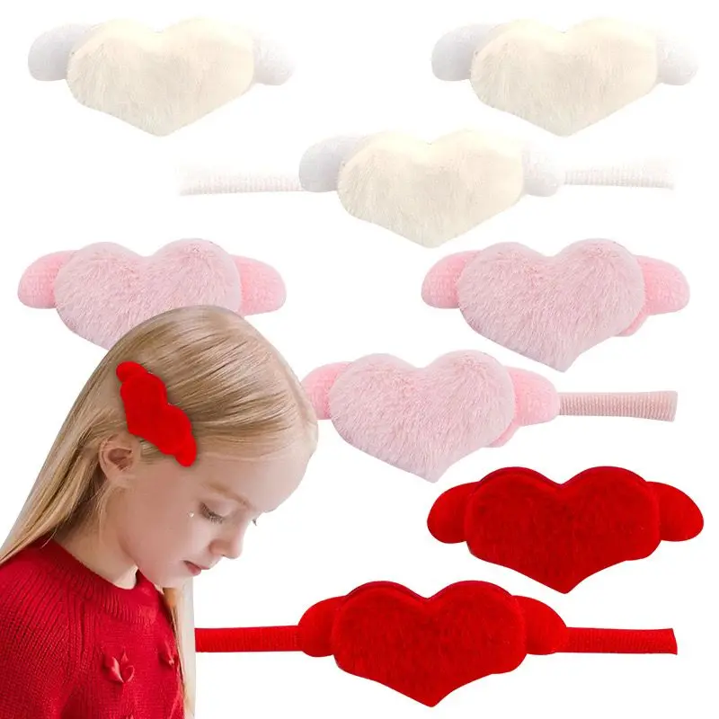 

Boutique Angel Wings Nylon Headband Heart Hair Clips Baby Girls Hairpins For Baby Girls Barrettes Party Child Headwear