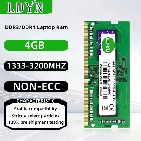 DDR3 DDR4 4GB Laptop Memories Ram PC3-1333MHZ 1600MHZ PC4-2133MHZ 2400MHZ 2666MHZ 3200MHZ Non-ECC SODIMM 1.2VMemory DDR3 Ram