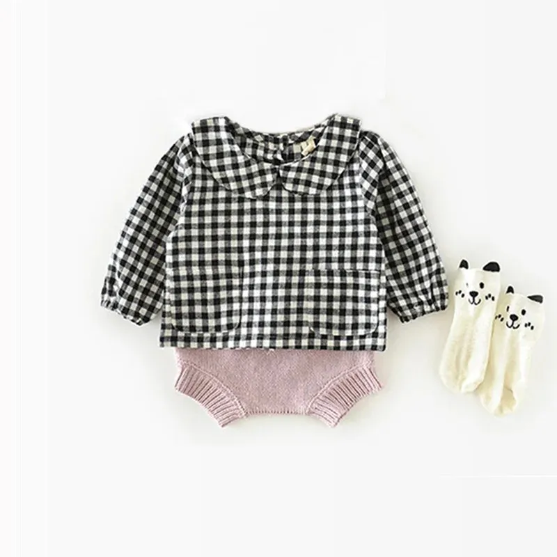 Baby Girl Blouse Spring Cotton Long Sleeve Plaid Baby Girl Clothes Infant Newborn Baby Tops Children Shirts Girls Clothes