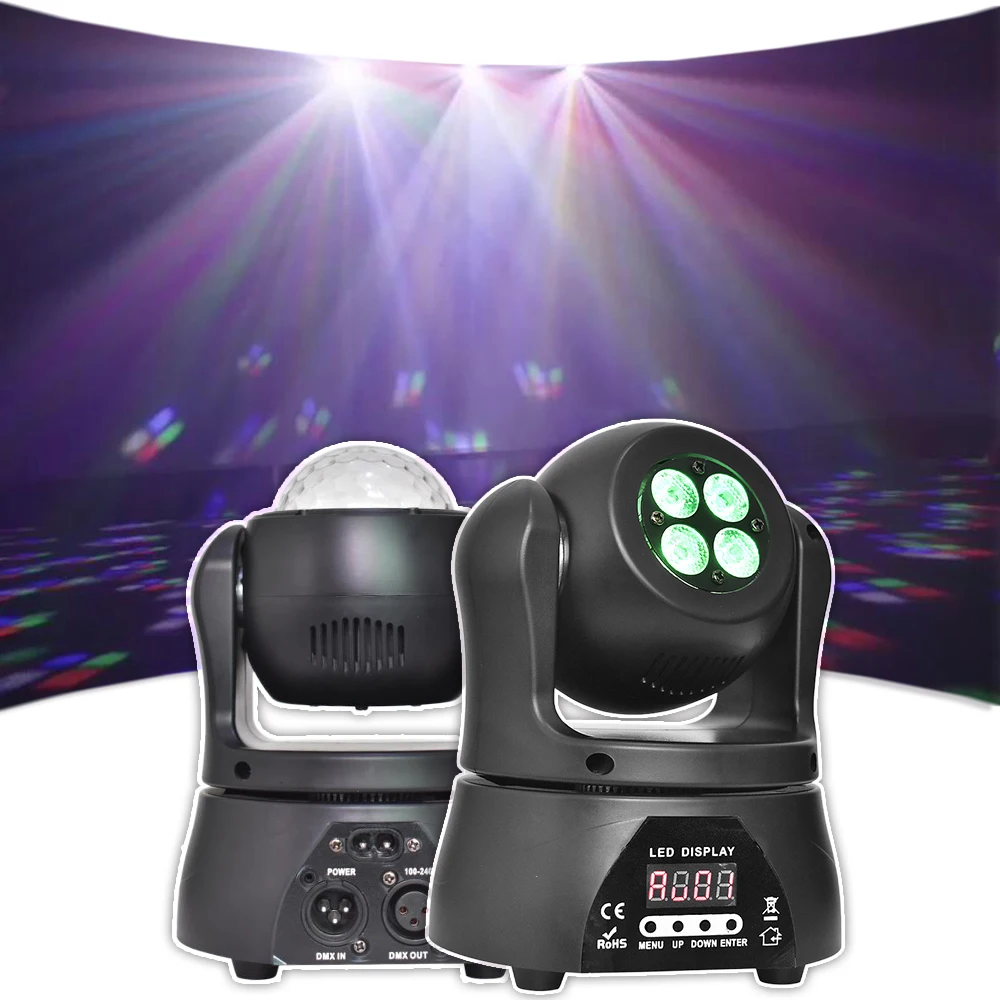 30W LED Moving Head Stage Light Double Sided Stage Lighting DJ Lights by DMX512 Sound Activated Control for DJ Disco Party Light