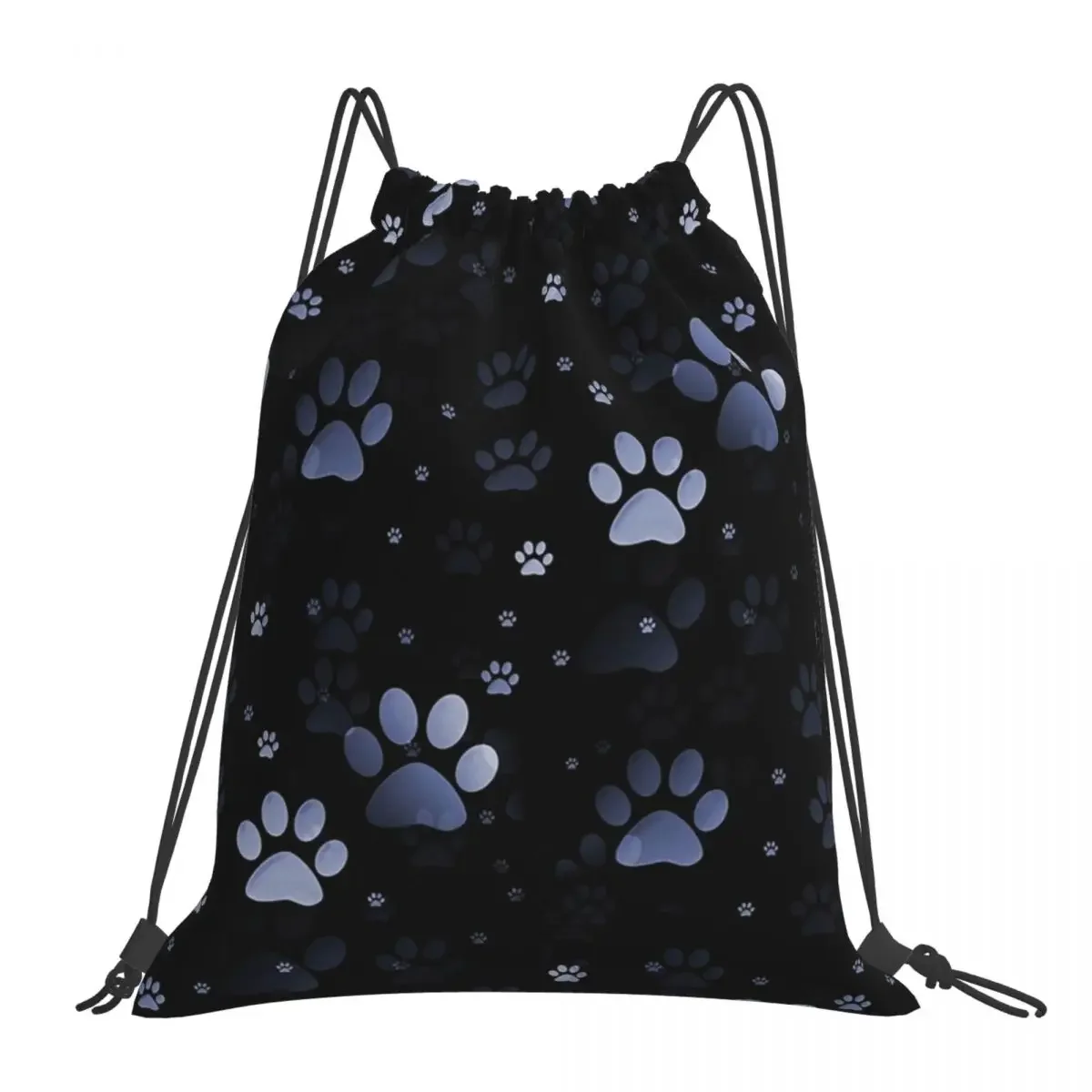 Blue Paw Prints Backpack Multi-function Portable Drawstring Bags Drawstring Bundle Pocket Storage Bag BookBag For Travel Student