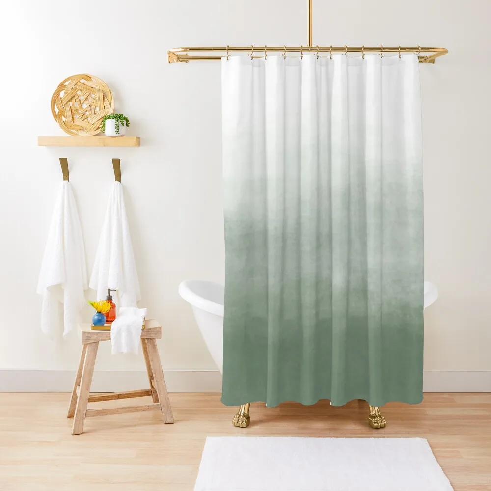 

Ombre Paint Color Wash (sage green/white) Shower Curtain Transparent Bathroom Shower Bathroom And Shower Curtain