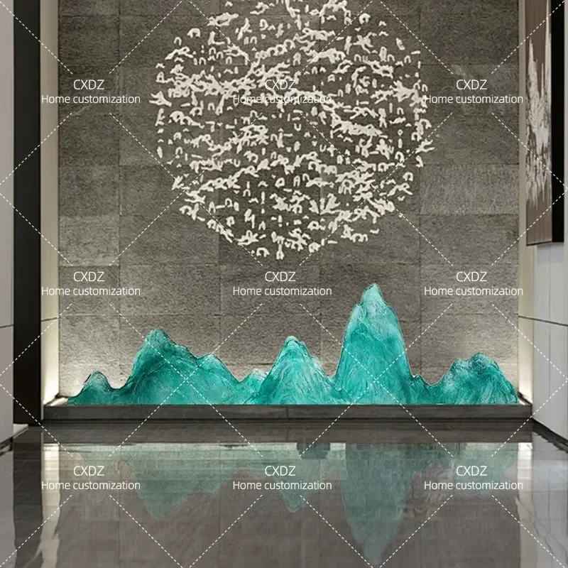 Modern Creative Transparent Resin Rockery Ornament Hotel Lobby Villa Large Mountain Sculpture Landscape Soft Decoration