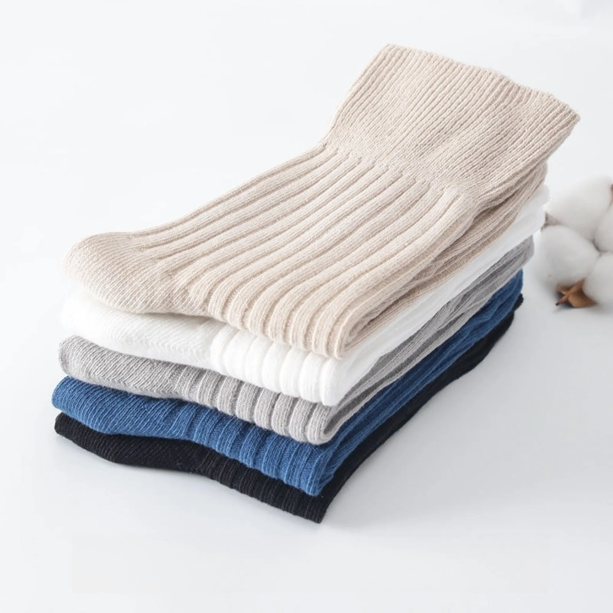 1/3 Pairs Non Binding Top Crew Socks Plus Size Loose Fit Socks For Swollen Feet Thin Spring Summer Socks Elderly Senior Socks