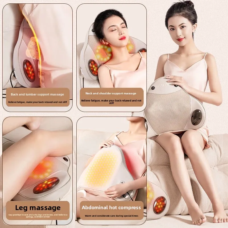 Multifunctional Cervical Massage Cushion, Automatic Kneading Massager for Full Body, Waist & Back Relief