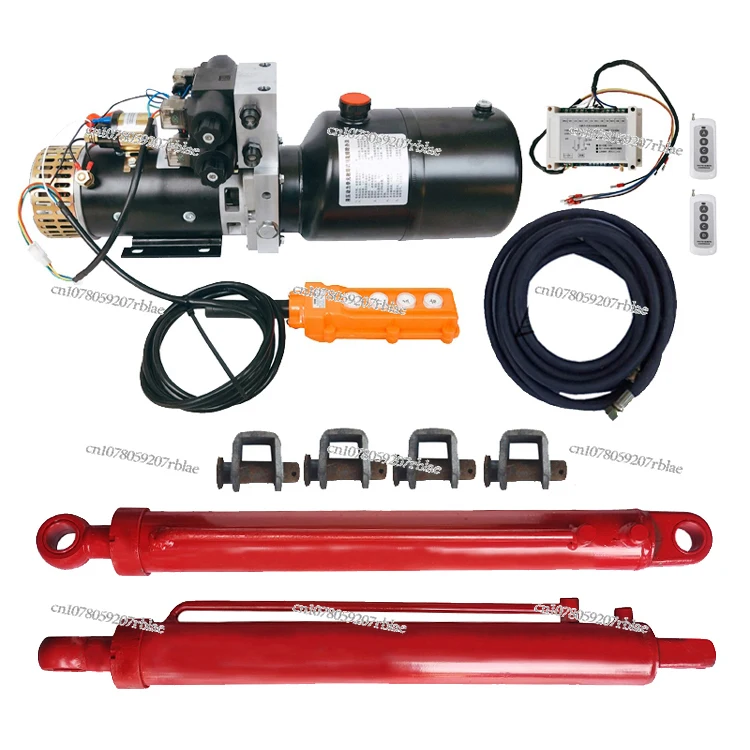 Power Up Your Vehicle: 24V Electric Hydraulic Pump Station & Cylinder for Semi-Trailer, Flatbed, & Excavator Modifications!