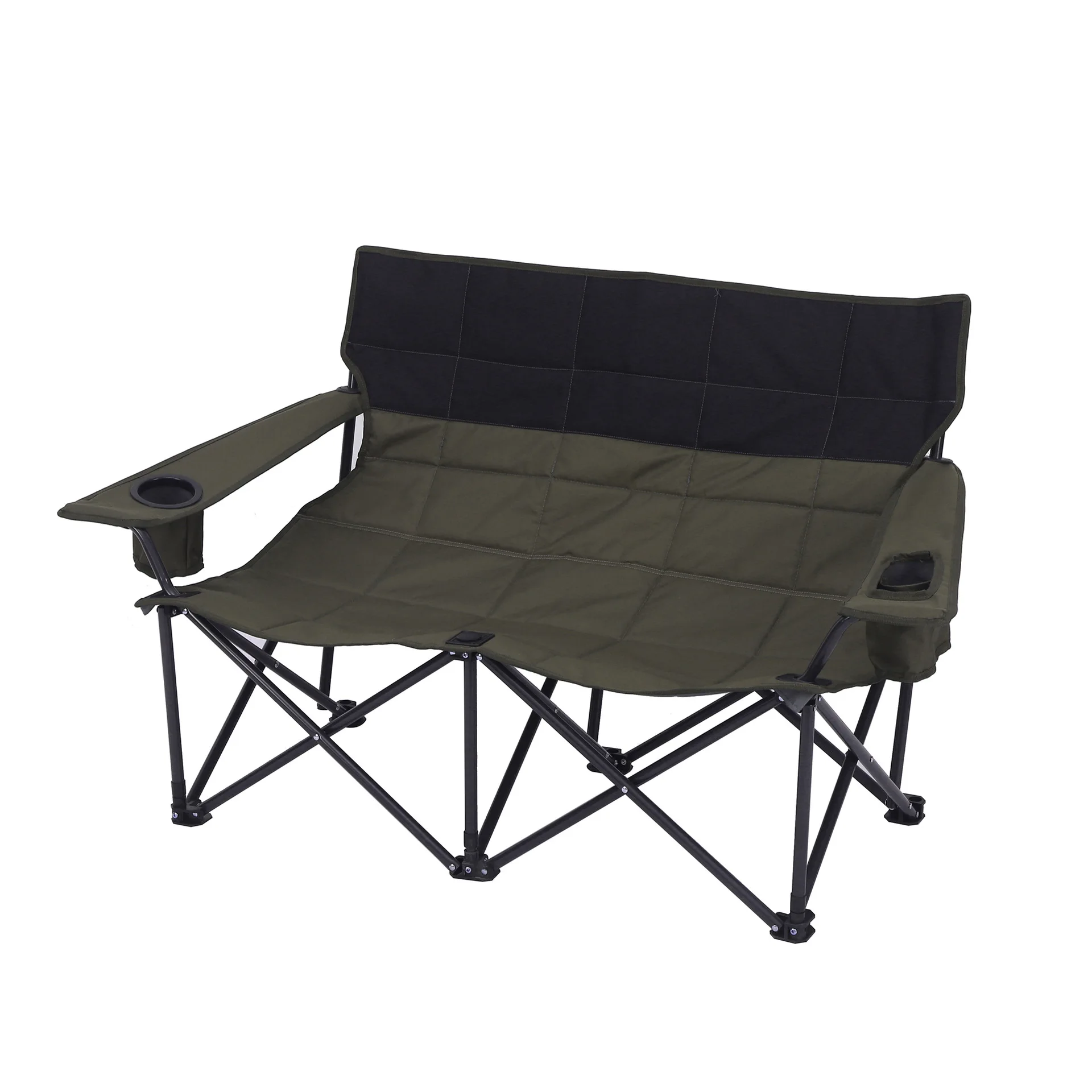 Outdoor Double Folding Chair, Portable Camping Armrest Chair, Lightweight Beach Chair A331