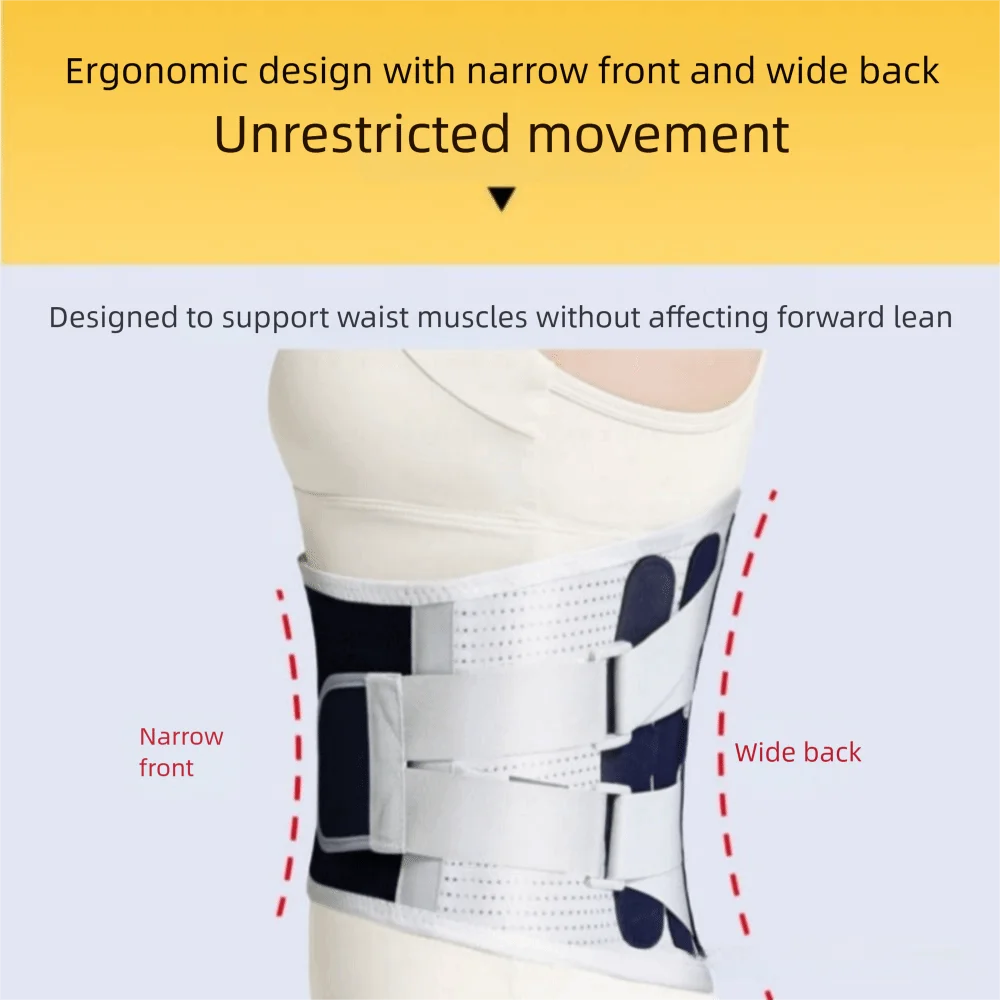 4-Spring Support Waist Support Belt Adjustable Breathable Knitted Compression Belt Elastic Posture Corrector
