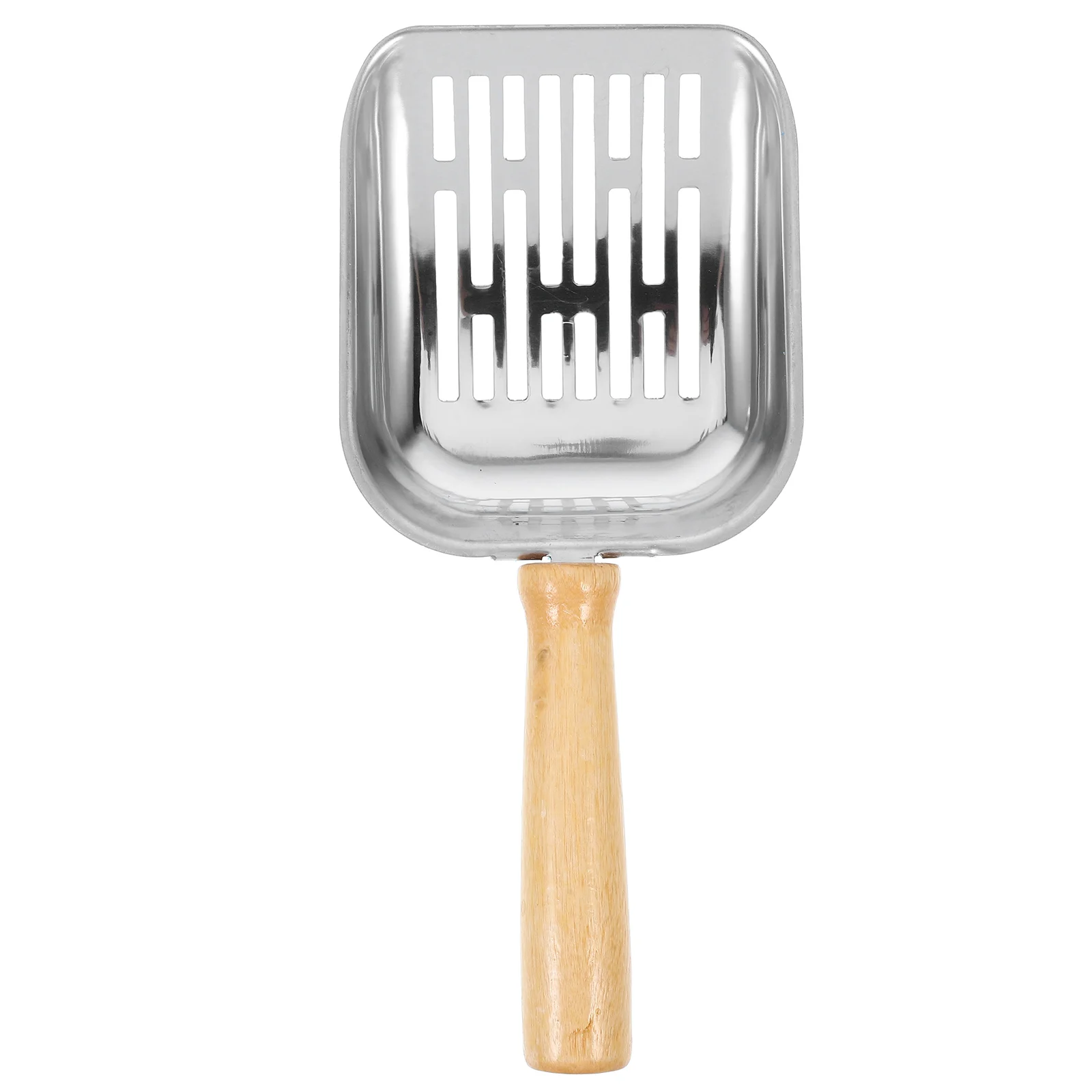 

Stainless Steel Cat Litter Scoop Silver Long Handle Nonstick Compact Kitten Pooper Shovel Metal Tool Lightweight Portable