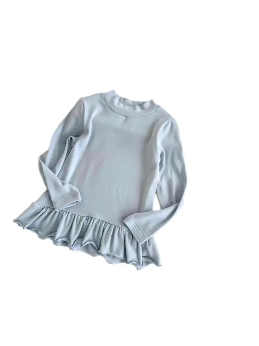 Camiseta Longa com Babados para Meninas 2025 Outono Nova Moda Versátil para Crianças