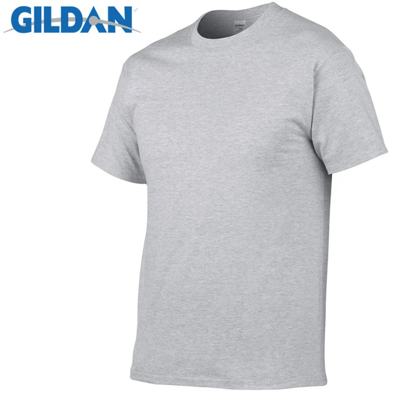 Gildan Brand Summer Casual T-Shirt Men\'s Short Sleeve Top 100% Cotton Solid Color Sweatshirt Comfortable Breathable Men Clothing