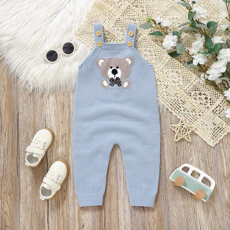 طفل أكمام السروال القصير خريف شتاء الدب محبوك الوليد الرضع بنين بنات منامة حللا وتتسابق قطعة واحدة ملابس أطفال 0-18 متر #2