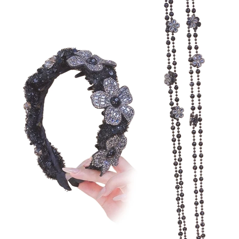 レトロカジュアルラインストーン太陽の花蝶フリンジヘッドバンド女性女の子帽子アクセサリーギフト