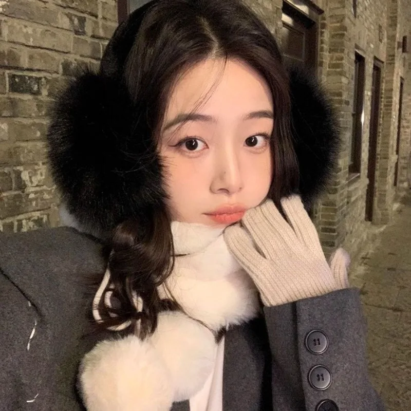 Inverno Volpe Paraorecchie Peluche Paraorecchie Donne Inverno Caldo Paraorecchie Unisex Portatile Orecchio Cuffia Esterna Antigelo Earcover 1PC