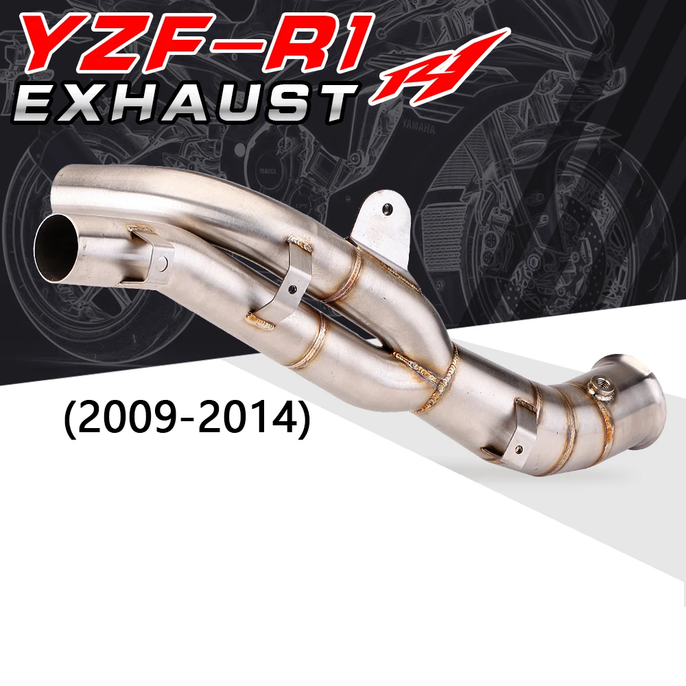 Slip-On For Yamaha R1 2009-2014 Motorcycle Exhaust Modify Double Exit Middle Link Pipe Connect Original Muffler Tube Racing Line