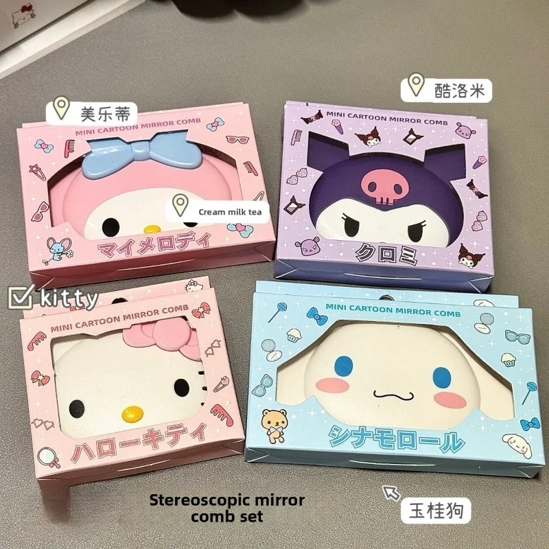 

Hello Kitty Inspired Flip Open Mirror Kawaii Anime Character Portable Travel Compact with High Definition Glass for Makeup daily